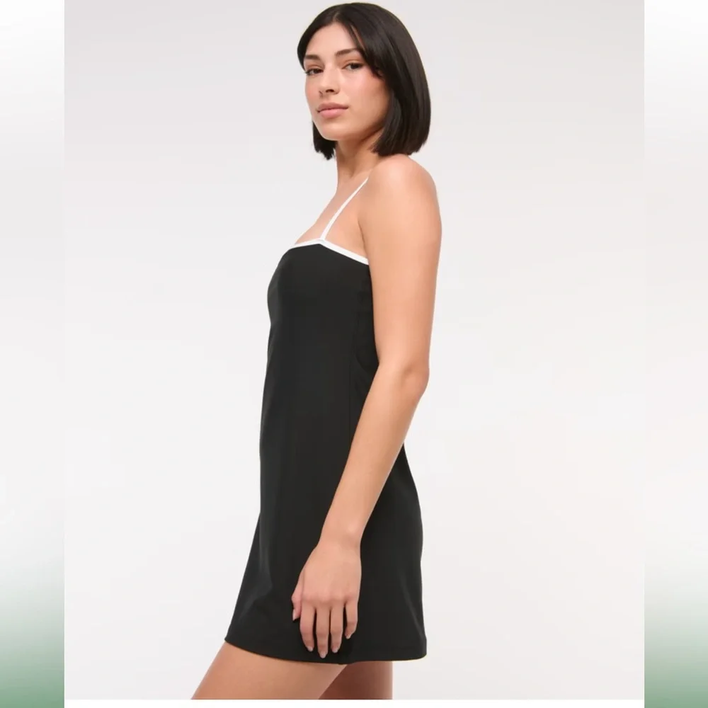NWT Abercrombie & Fitch Mini Dress Skort Athletic Black White Size XXS Size 0 - Picture 3 of 16